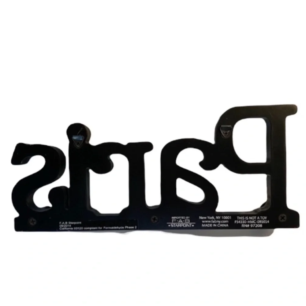 Paris Wall Hook Sparkling Hanger Organizer Jewelry Lingerie Rhinestone Gem Black